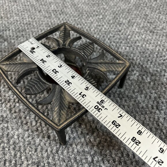 (2) Vtg Cast Iron Candle Holder Pyrex Other Black Legs Stand - Picture 7 of 14